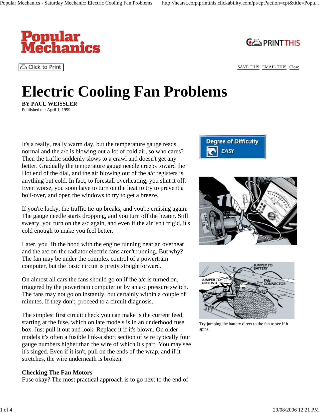 Popular Mechanics - Saturday Mechanic: Electric Cooling Fan P... by HP_Administrator