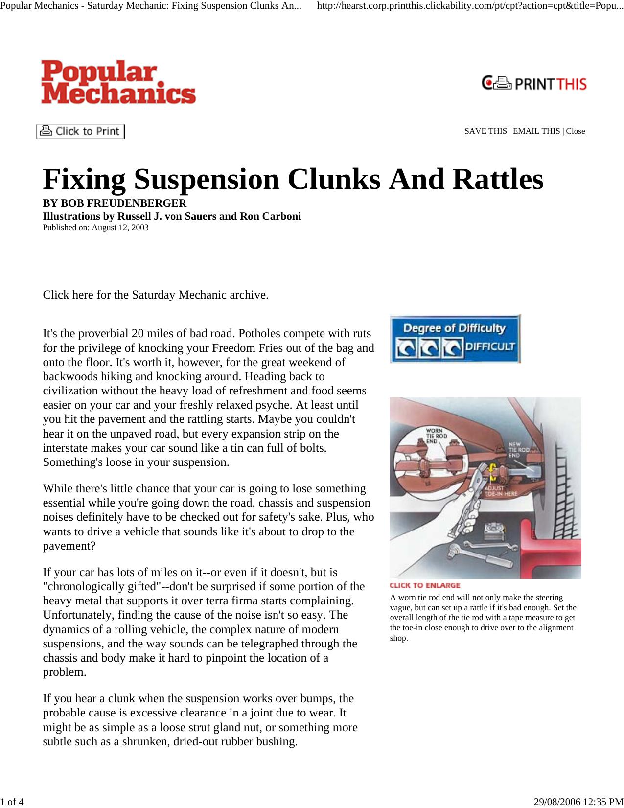 Popular Mechanics - Saturday Mechanic: Fixing Suspension Clun... by HP_Administrator