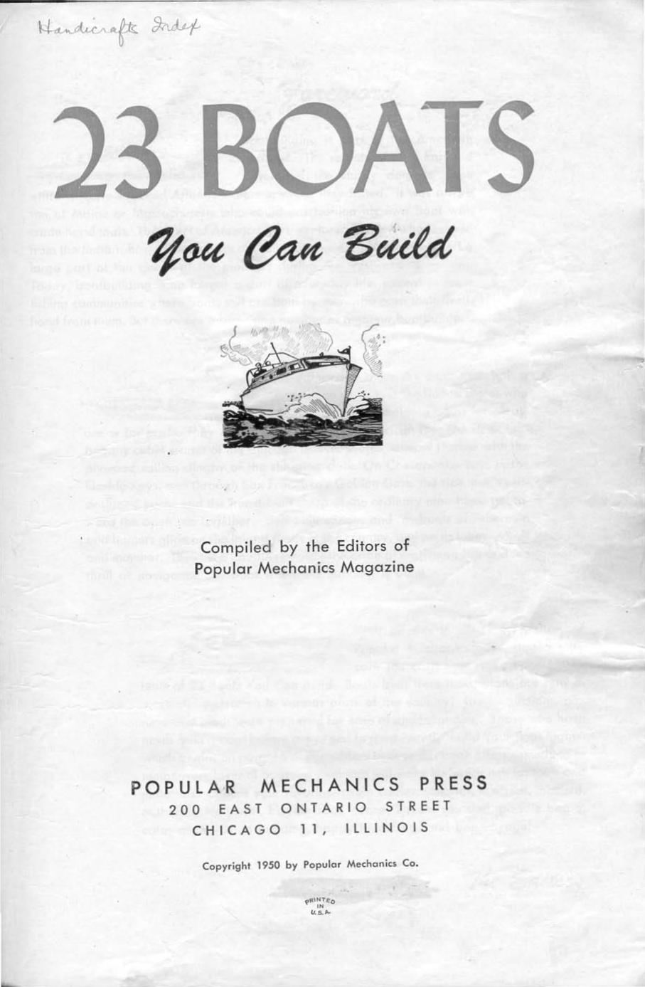 Popular Mechanics; 23 Boats You Can Build [1950] {F0E8EC29} by Unknown