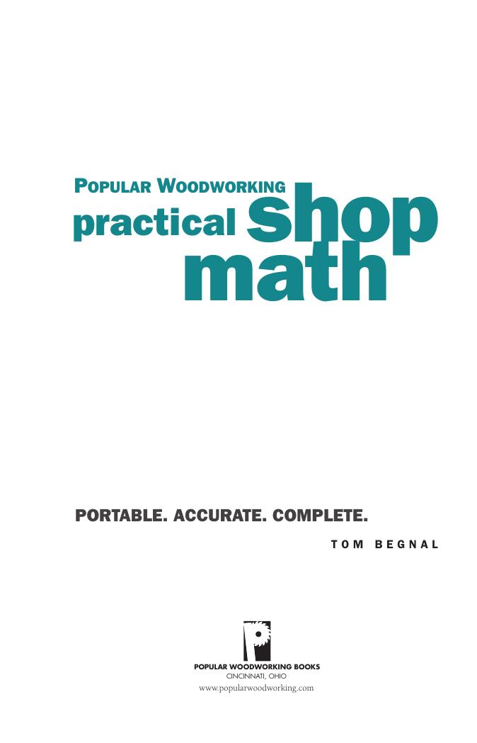 Popular Woodworking Practical Shop Math by Tom Begnal