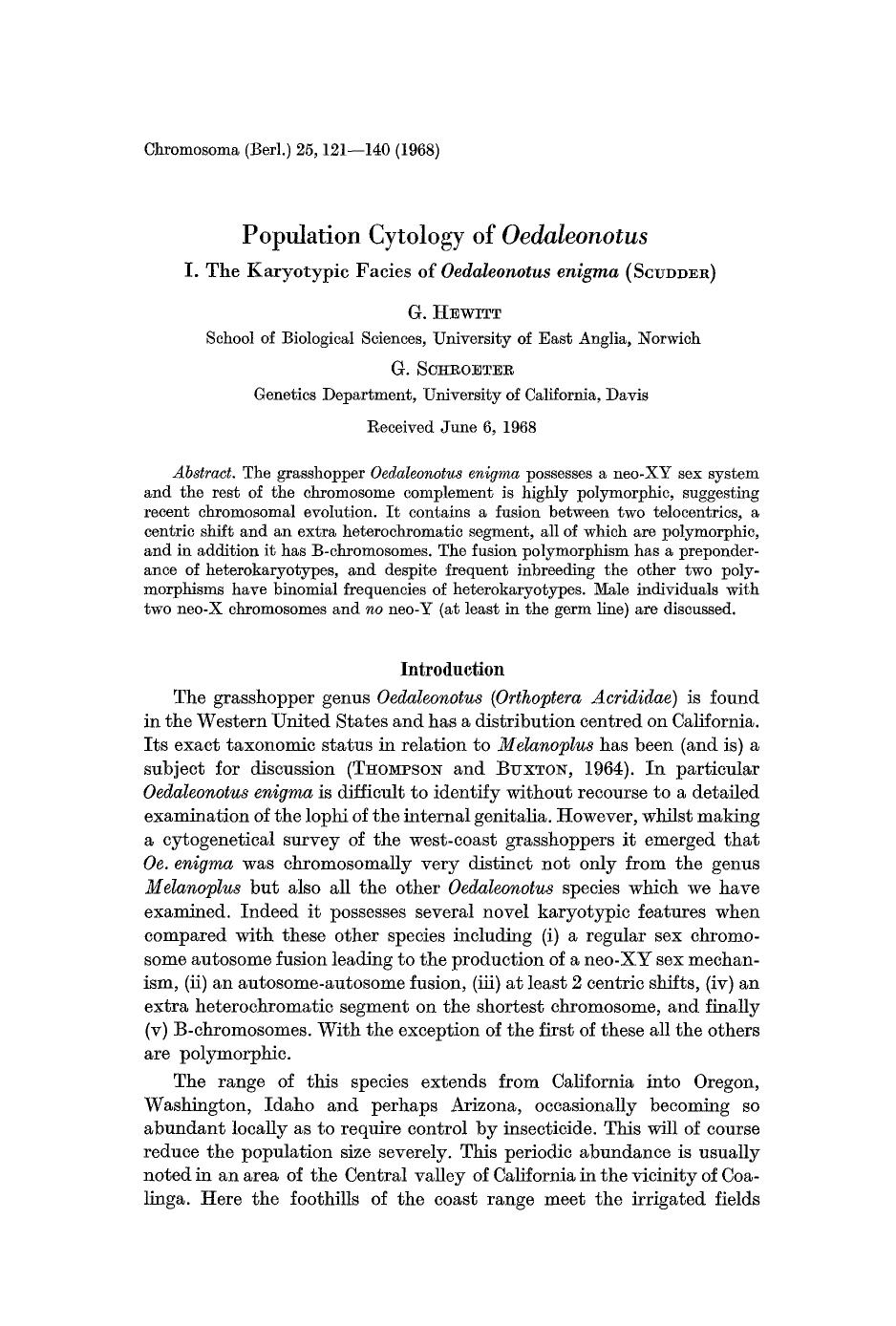 Population cytology of <Emphasis Type="Italic">Oedaleonotus<Emphasis> by Unknown