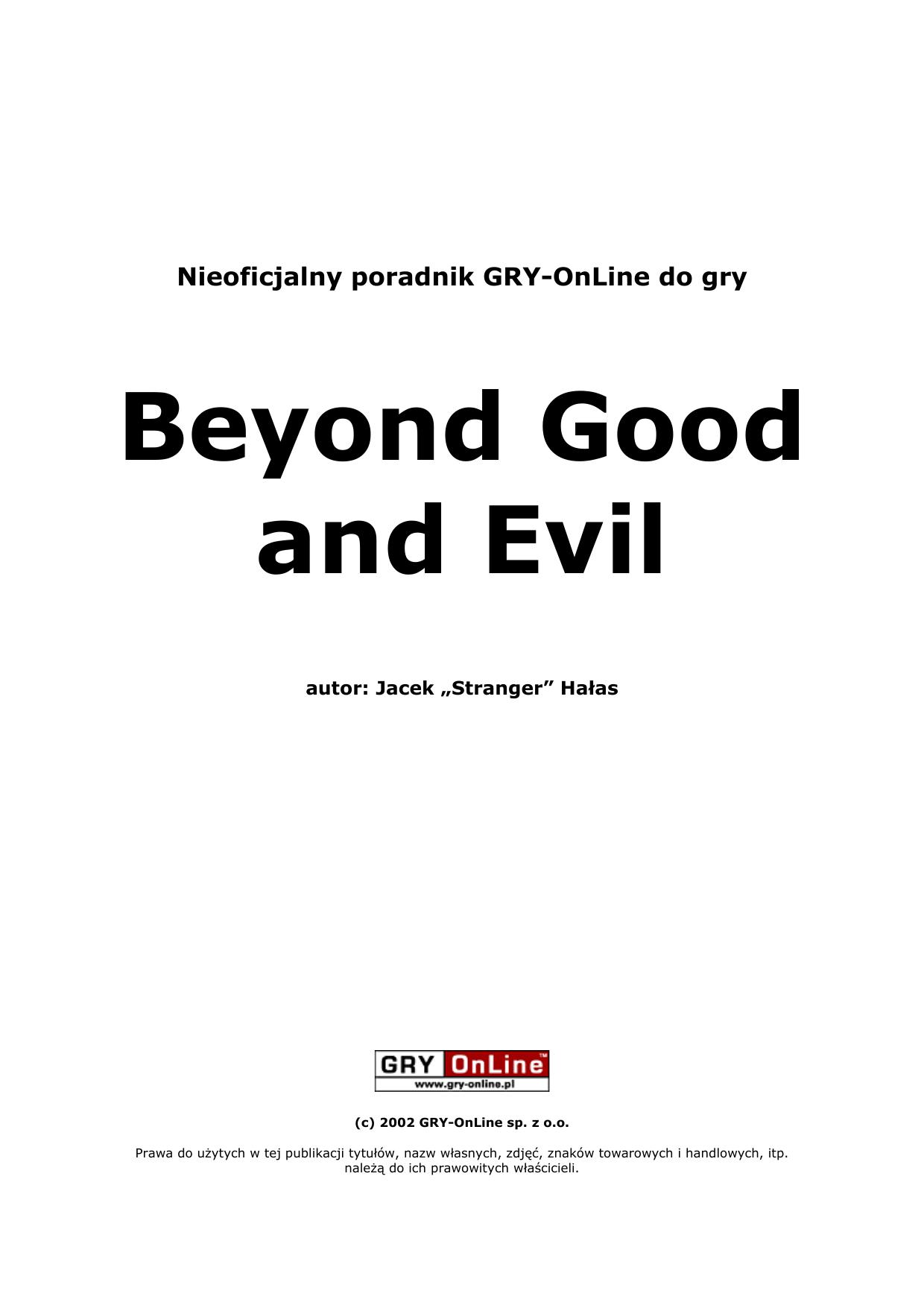 Poradnik Gry-OnLine do gry Beyond Good and Evil by Jacek „Stranger” Hałas