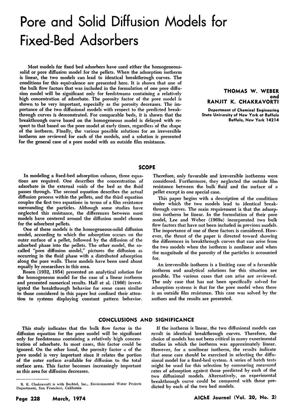 Pore and solid diffusion models for fixed-bed adsorbers by Unknown
