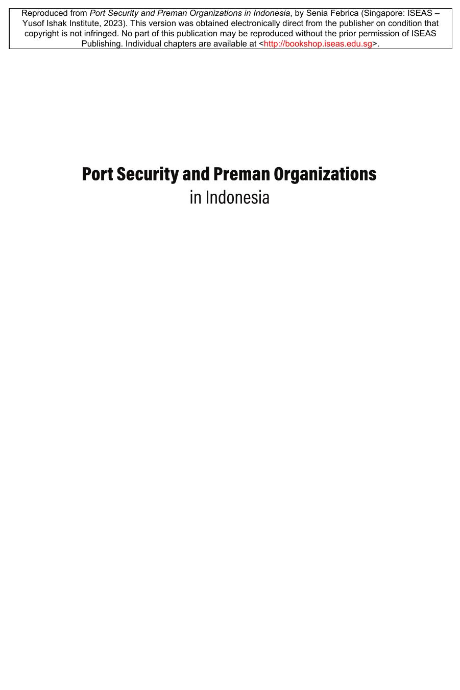 Port Security and Preman Organizations in Indonesia by Senia Febrica