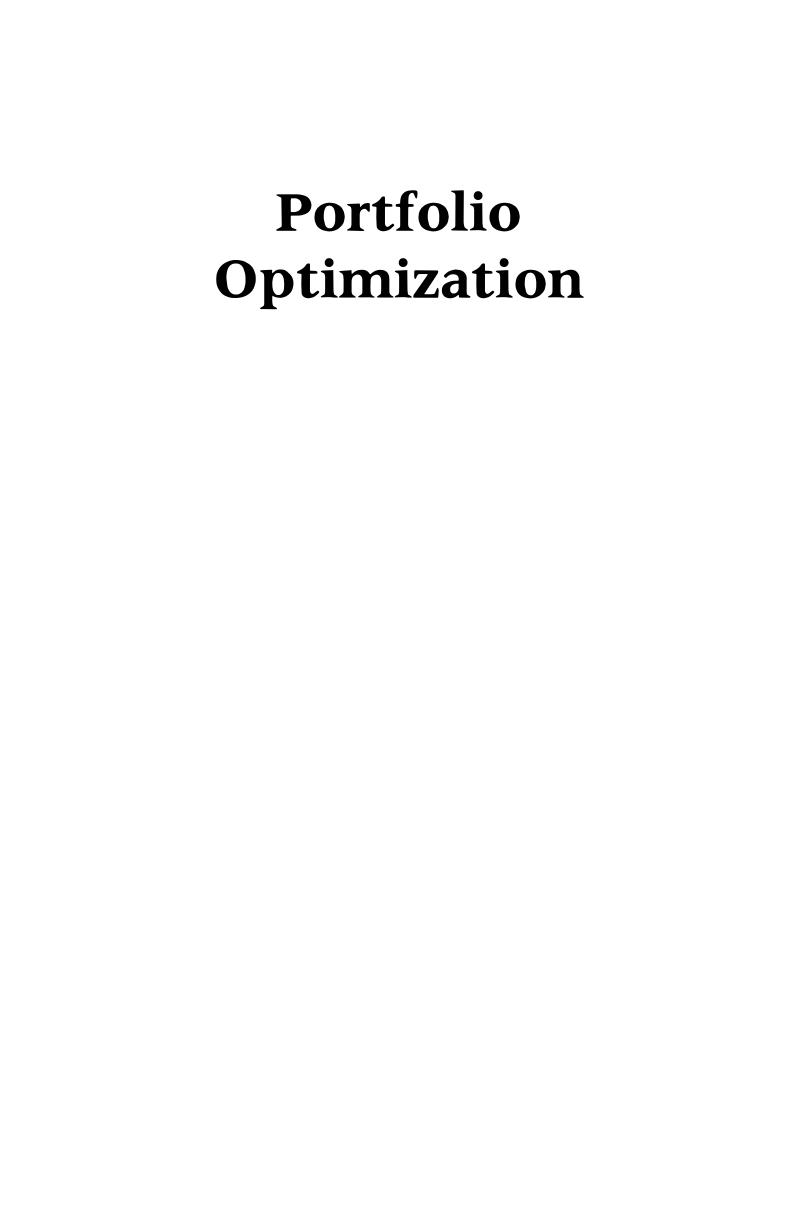 Portfolio Optimization by Michael J. Best