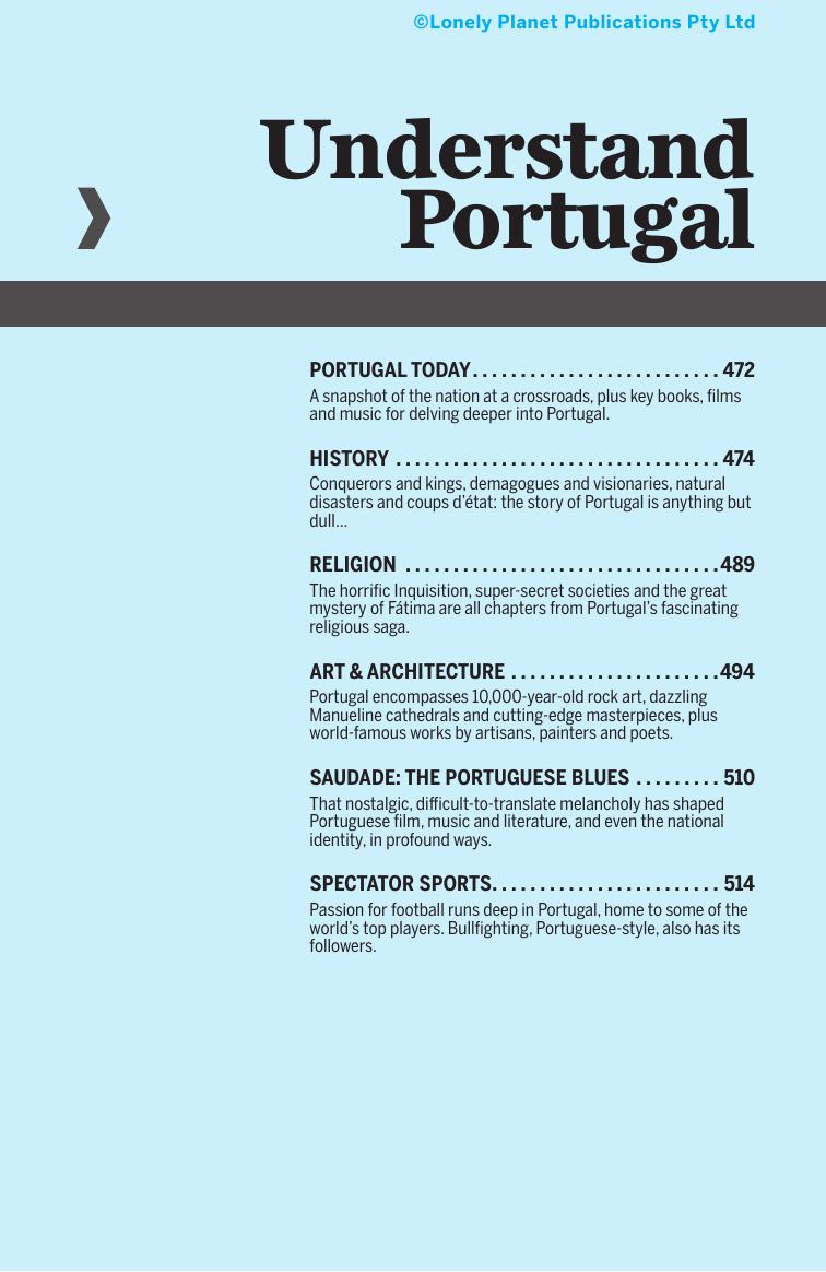 Portugal - Understanding Portugal & Survival Guide (Chapter) by Lonely Planet