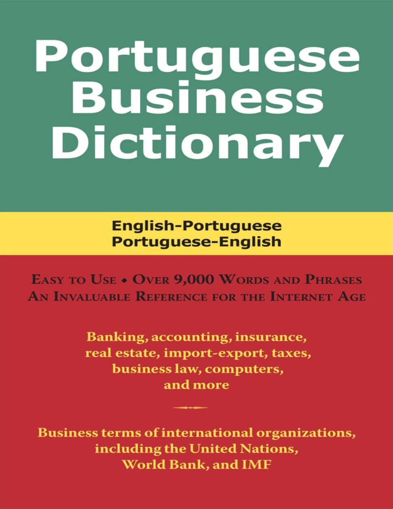 Portuguese Business Dictionary by Sofer Morry