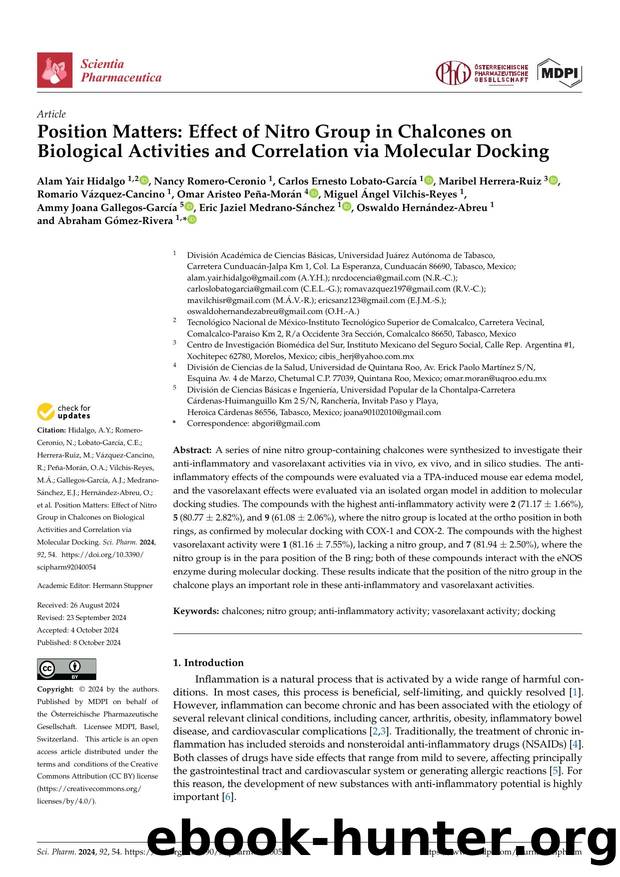 Position Matters: Effect of Nitro Group in Chalcones on Biological Activities and Correlation via Molecular Docking by unknow