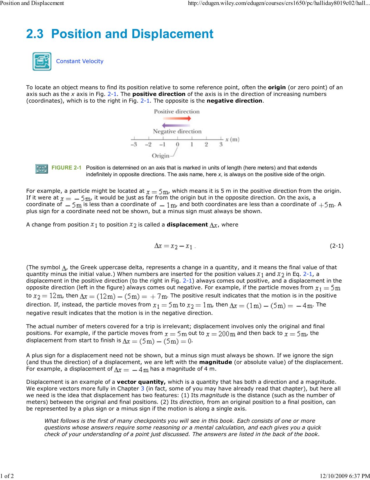 Position and Displacement by Ollie