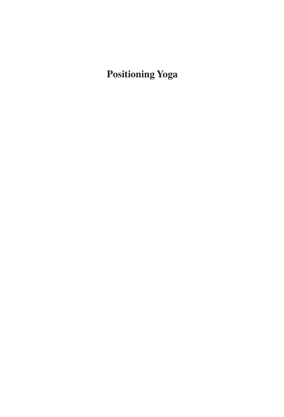 Positioning Yoga by Sarah Strauss