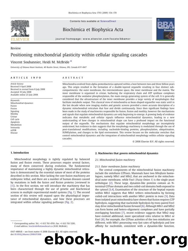 Positioning mitochondrial plasticity within cellular signaling cascades by Vincent Soubannier; Heidi M. McBride
