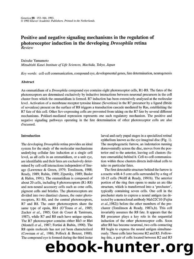 Positive and negative signaling mechanisms in the regulation of photoreceptor induction in the developing <Emphasis Type="Italic">Drosophila <Emphasis> retina by Unknown