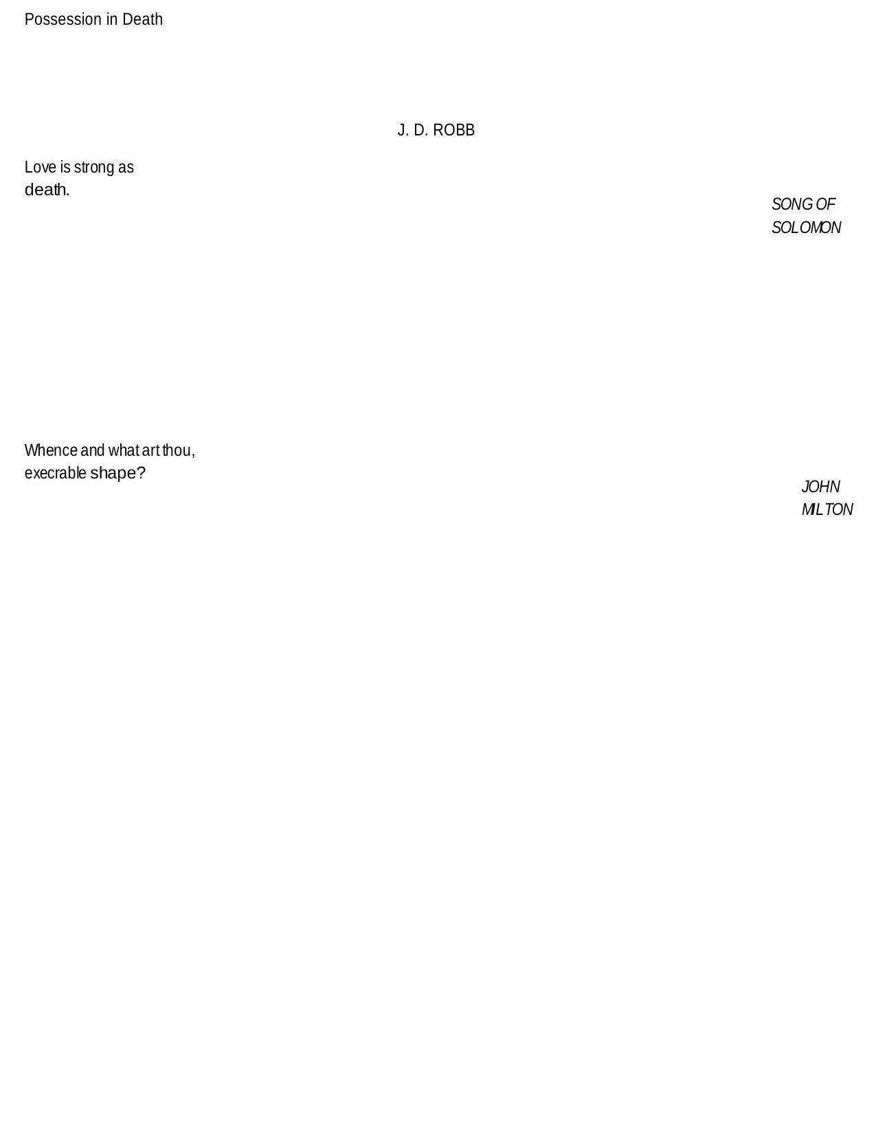 Possession in Death by Nora Roberts by Nichole Archer