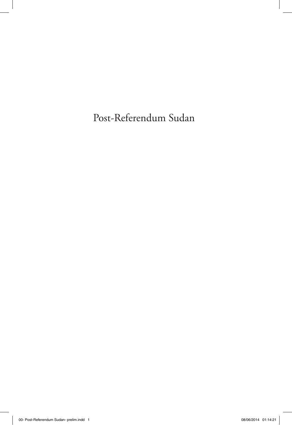 Post-Referendum Sudan: National and Regional Questions by Samson Samuel Wassara; Al-Tayib Zain Al-Abdin Muhammed (الطيب زين العابدين محمد)