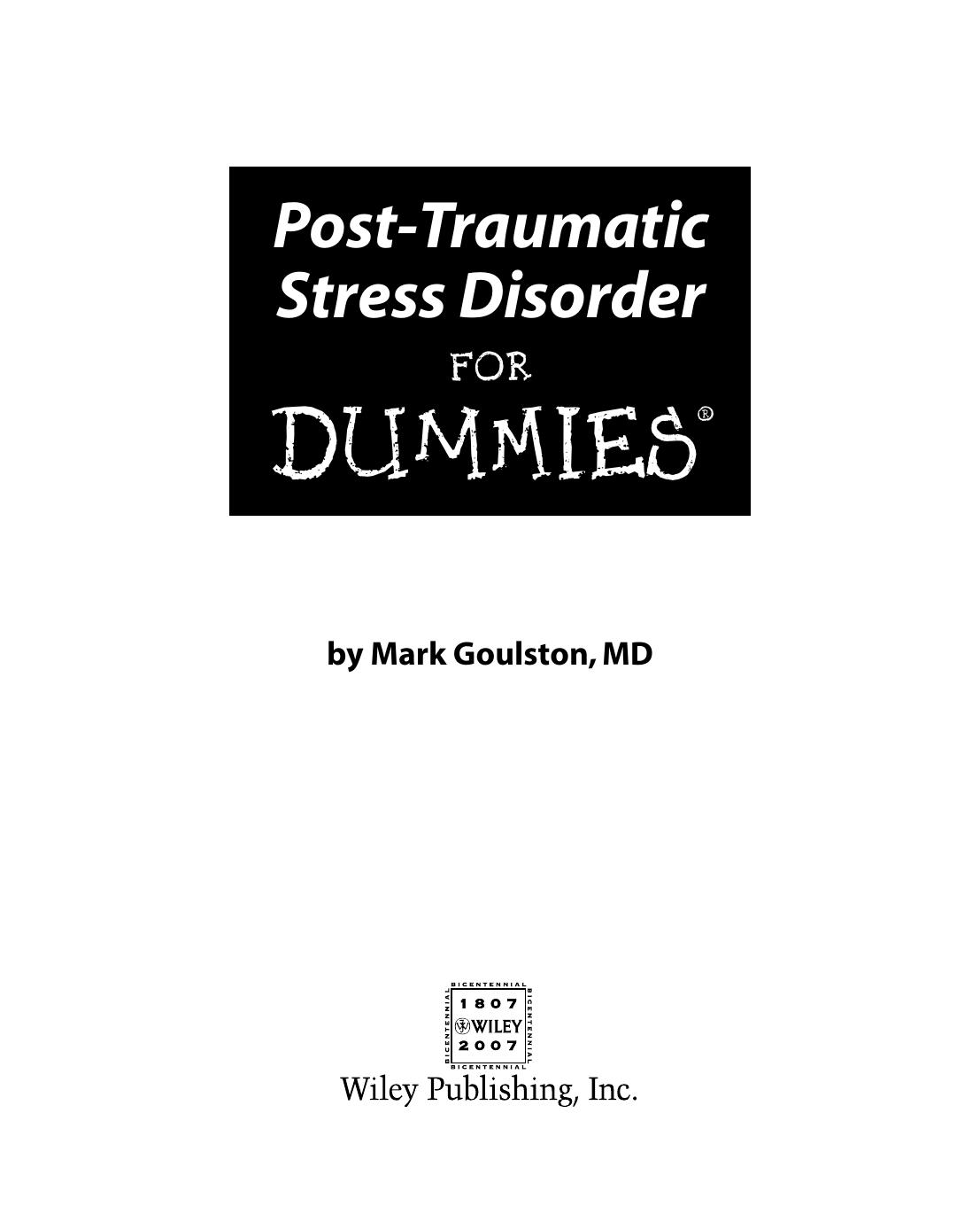 Post-Traumatic Stress Disorder for DUMmIES by Unknown