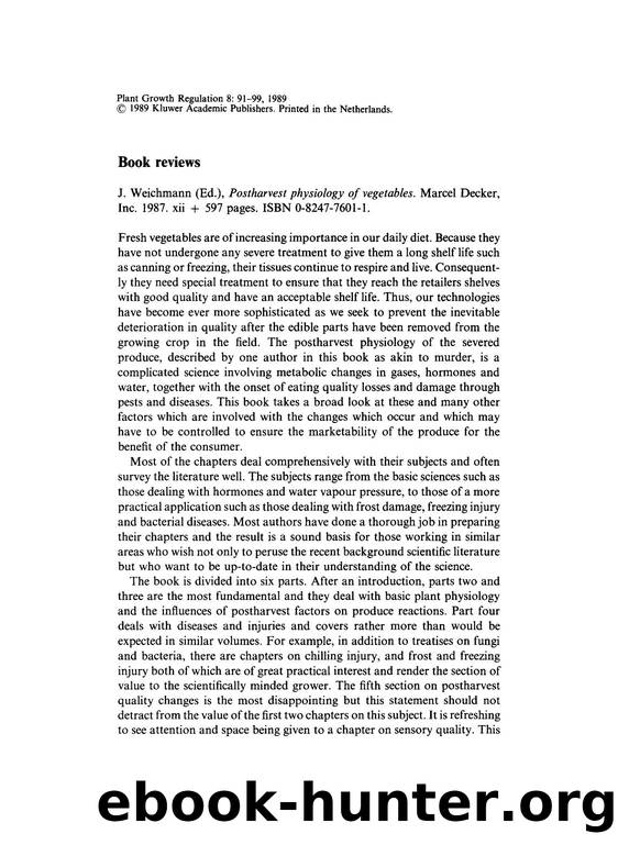 Postharvest physiology of vegetables by Unknown