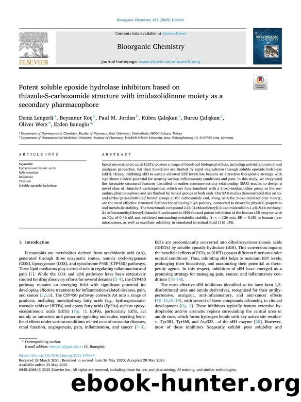 Potent soluble epoxide hydrolase inhibitors based on thiazole-5-carboxamide structure with imidazolidinone moiety as a secondary pharmacophore by unknow