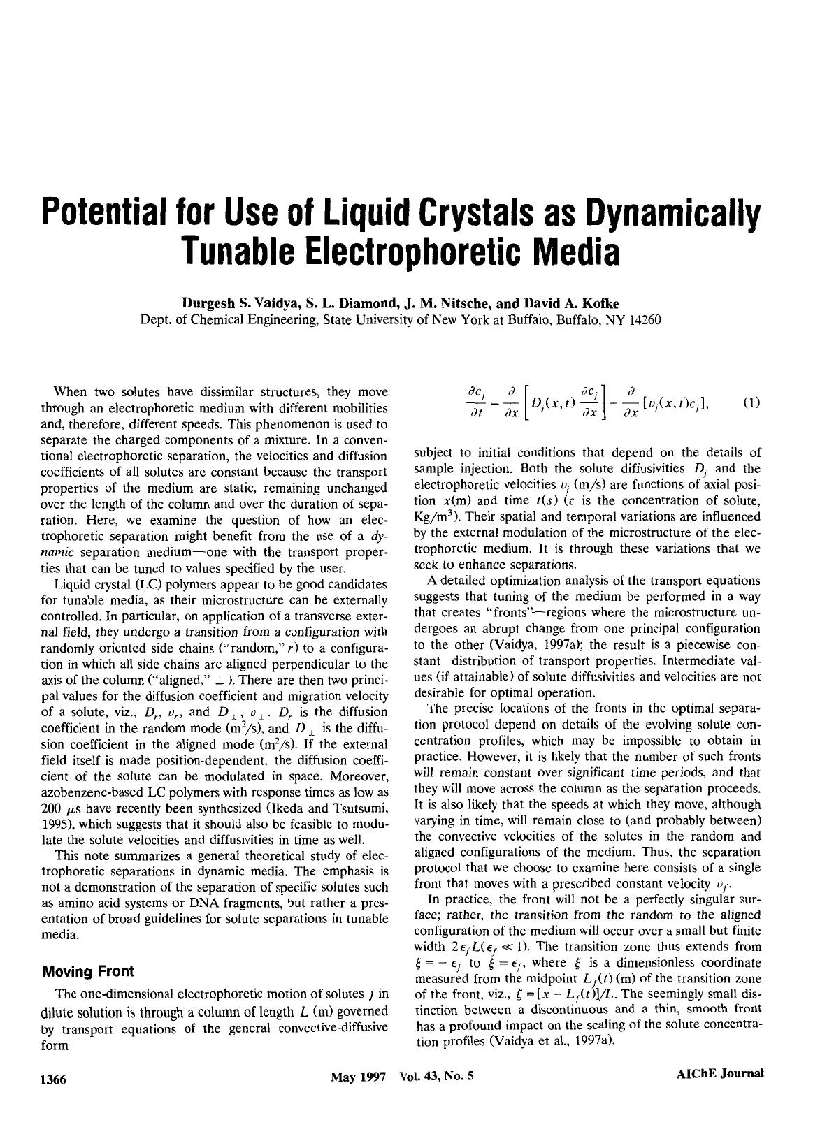 Potential for use of liquid crystals as dynamically tunable electrophoretic media by Unknown