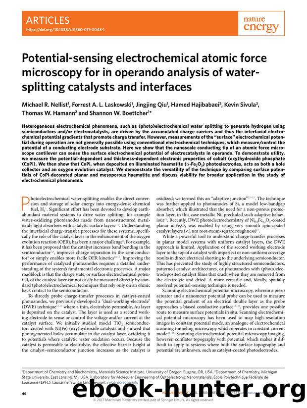 Potential-sensing electrochemical atomic force microscopy for in operando analysis of water-splitting catalysts and interfaces by unknow