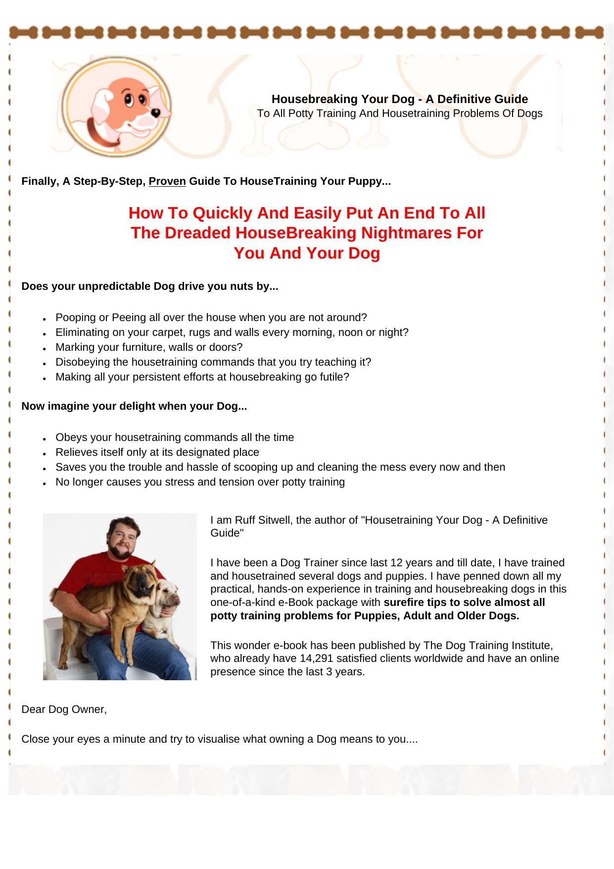 Potty Training - Housebreaking A Dog Or Puppy. by Best of Kuszter's Collection