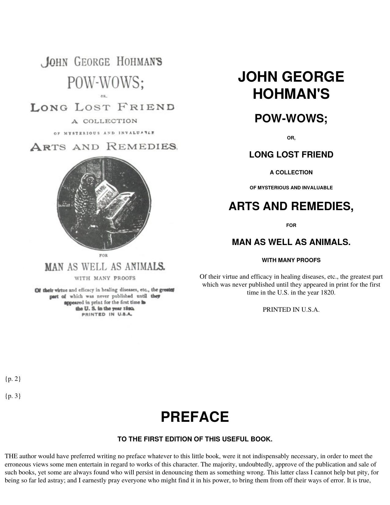 Pow Wows or Long Lost Friend by John George Hohman