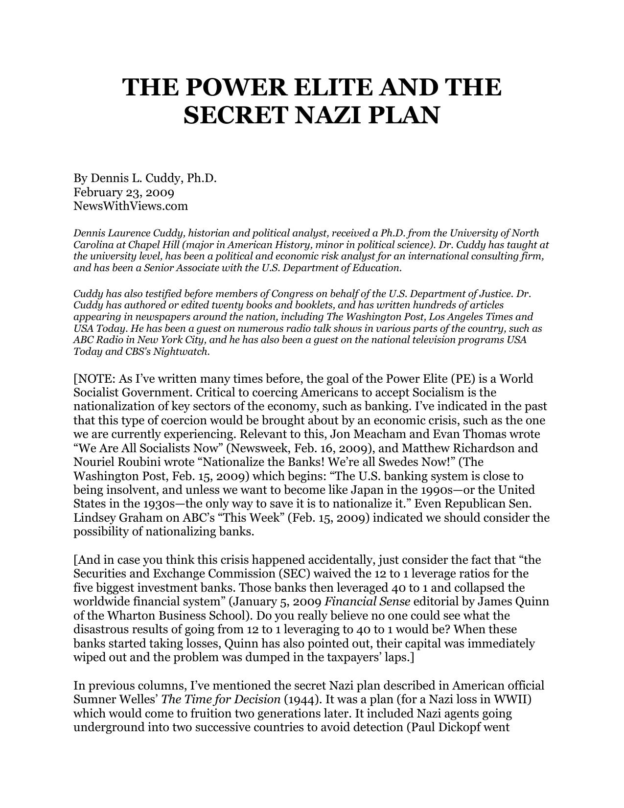 Power Elite And The Secret Nazi Plan by Owner-3