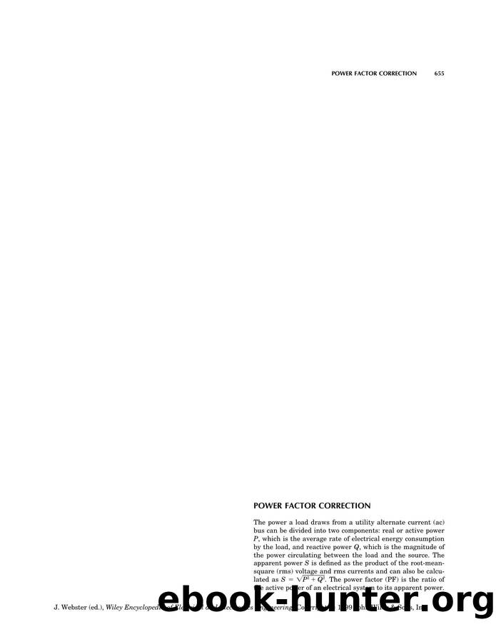 Power Factor Correction". In: Wiley Encyclopedia of Electrical and Electronics Engineering by Unknown