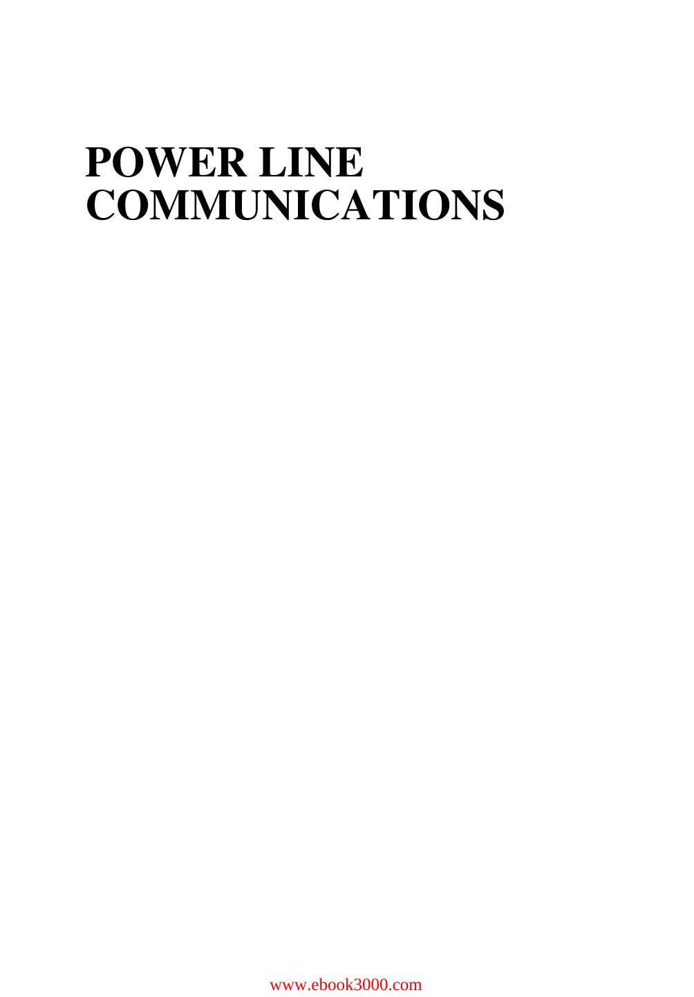 Power Line Communications by Unknow