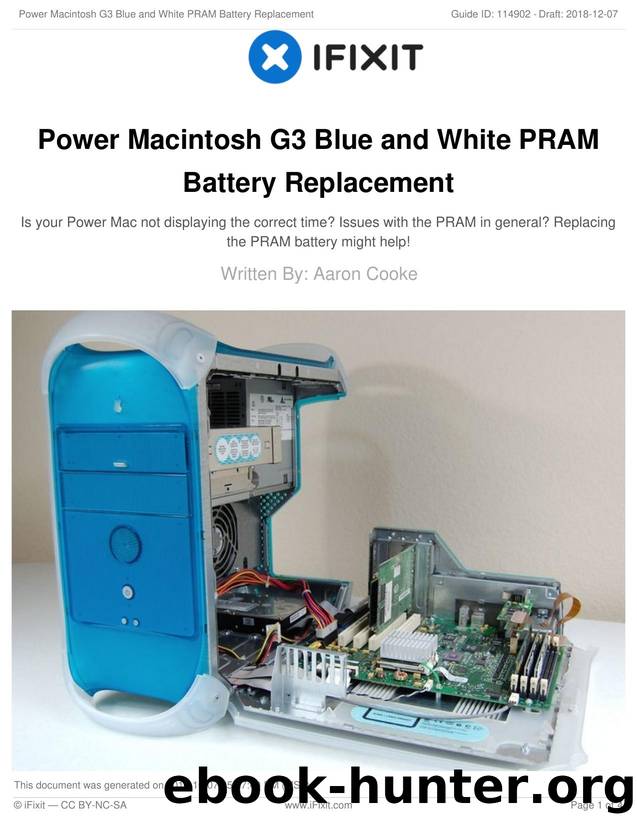 Power Macintosh G3 Blue and White PRAM Battery Replacement by Unknown