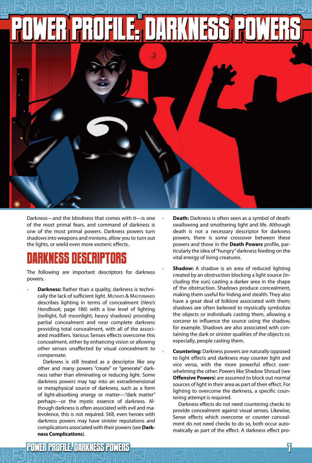 Power Profile: Darkness Powers by Steve Kenson