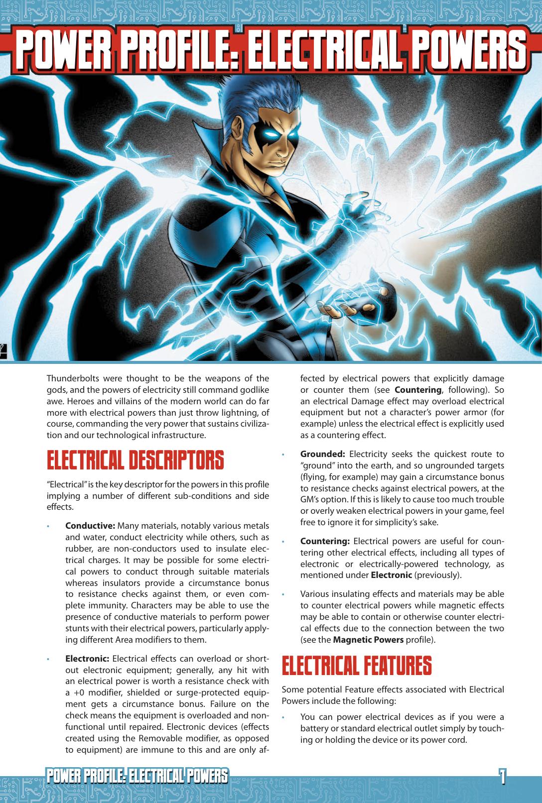 Power Profile: Electrical Powers by Steve Kenson
