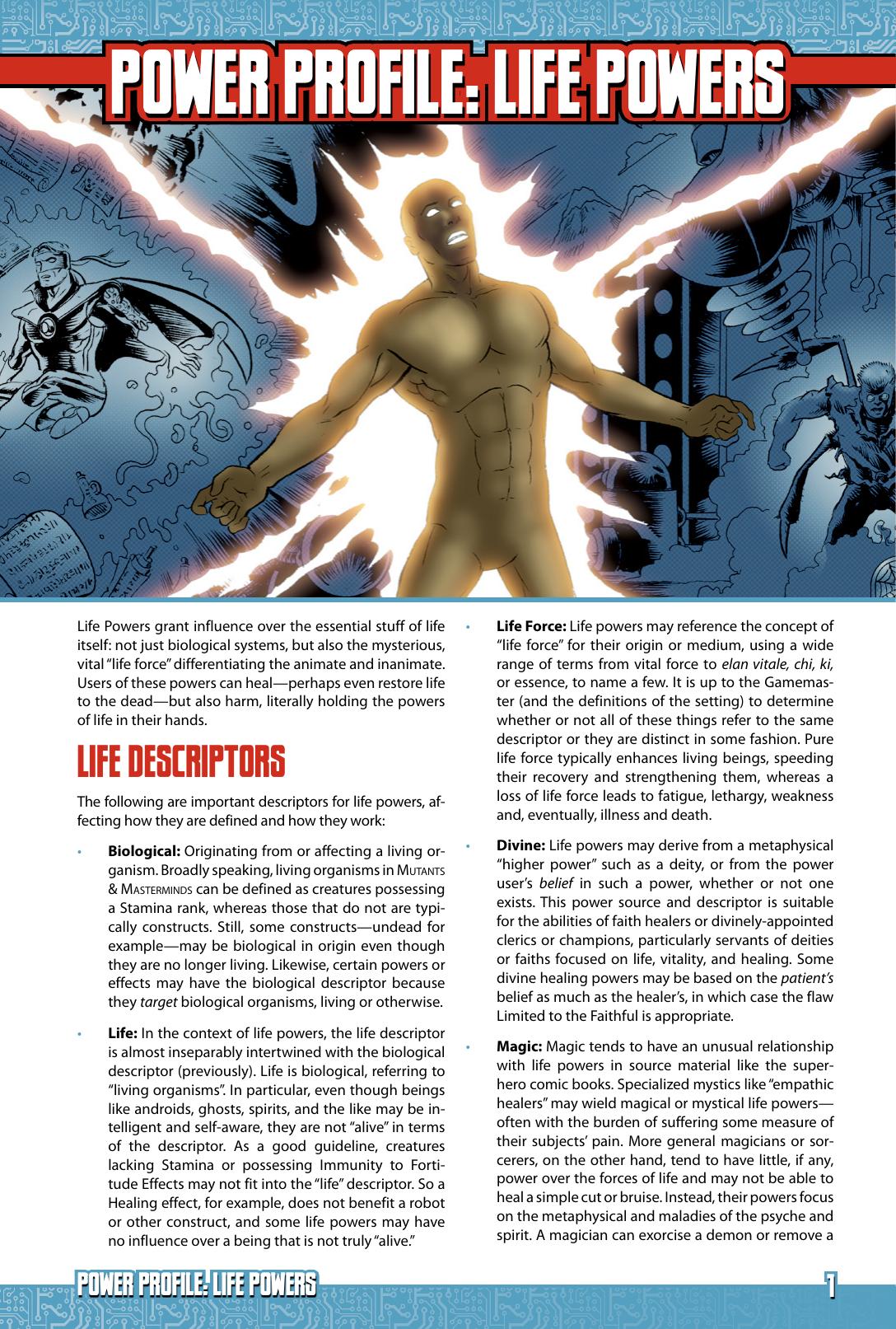 Power Profile: Life Powers by Steve Kenson