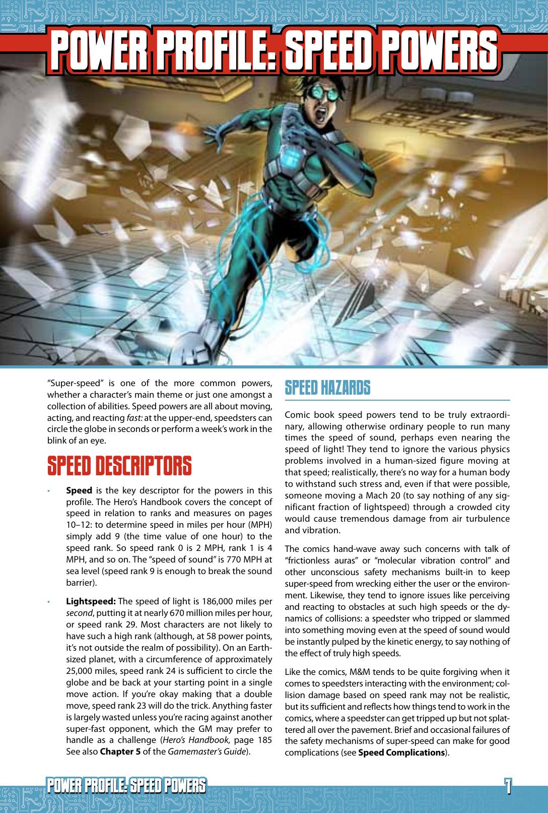 Power Profile: Speed Powers by Steve Kenson