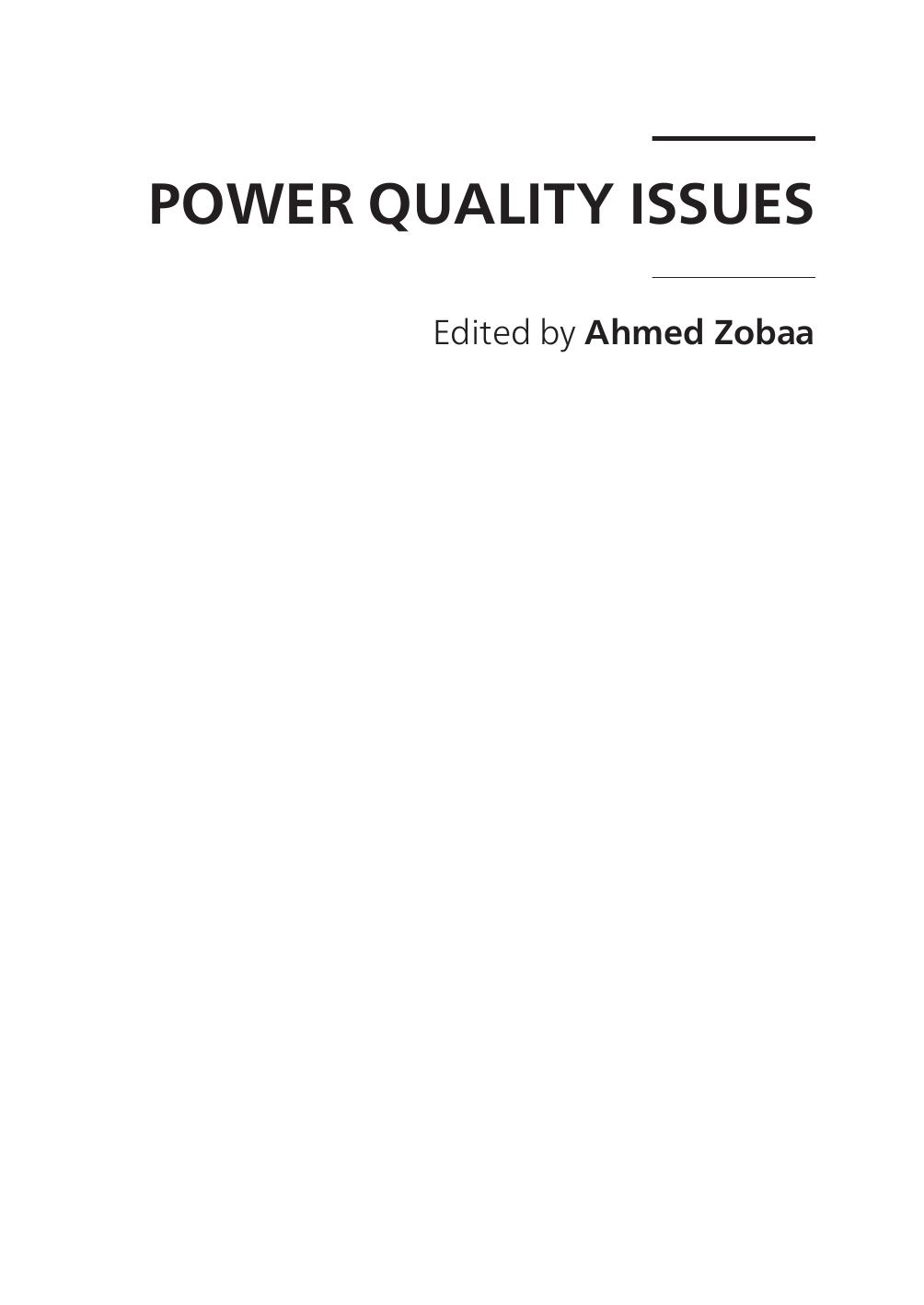 Power Quality Issues by Zobaa A. (Ed.)