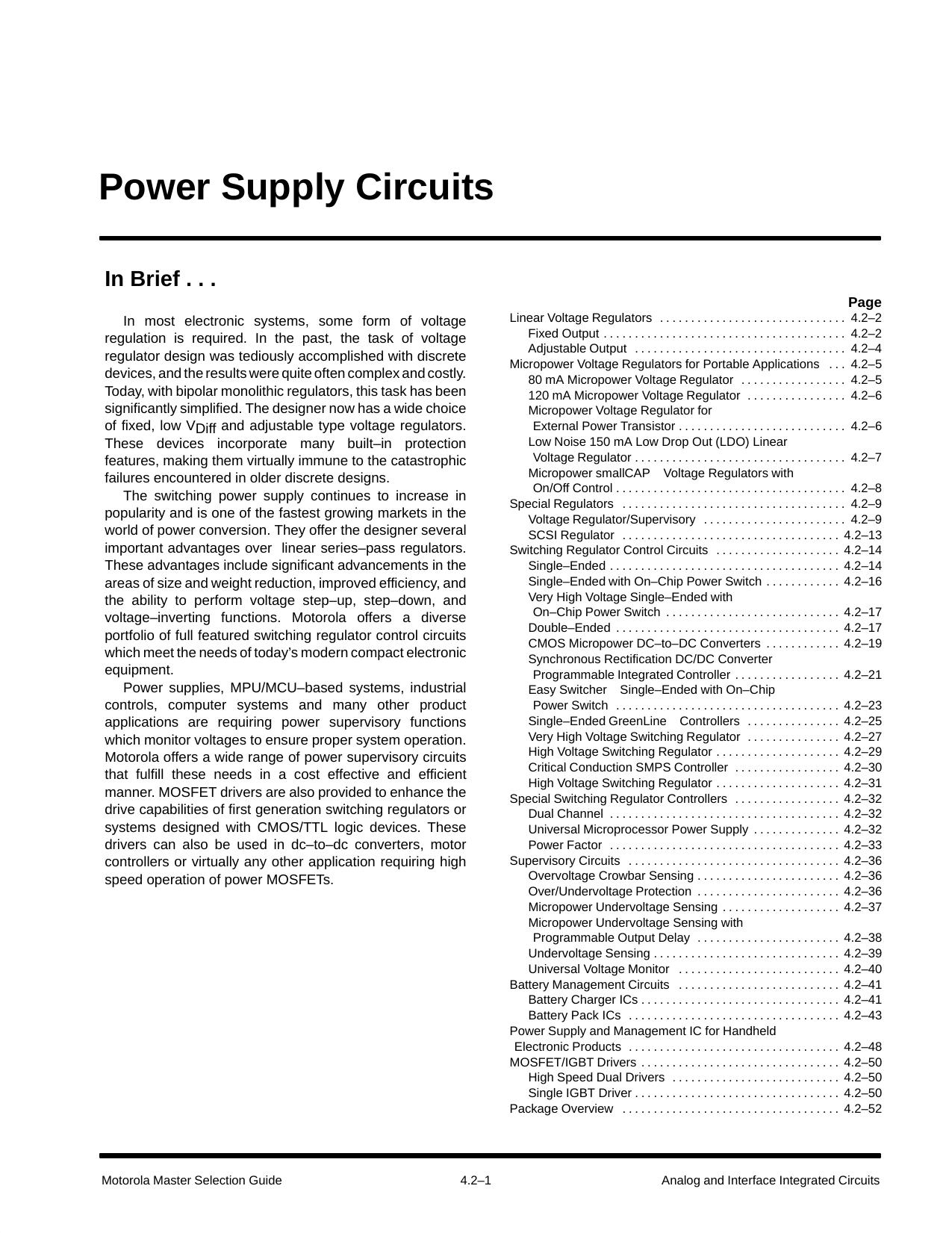 Power Supply Circuits by Unknown