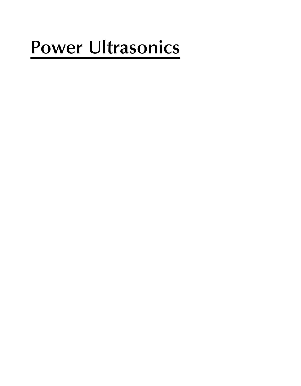 Power Ultrasonics by Juan A. Gallego-Juarez Karl F. Graff Margaret Lucas