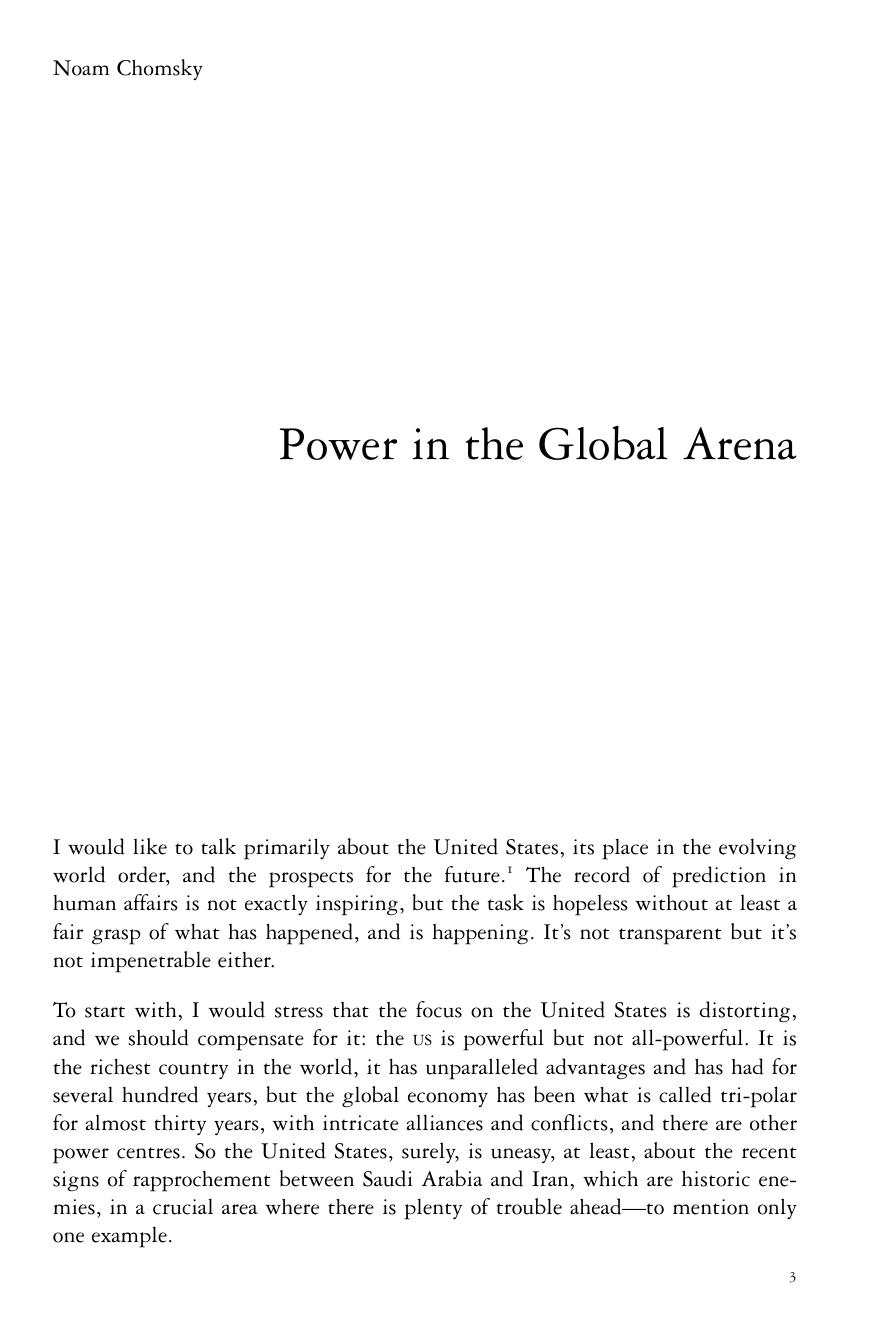 Power in the Global Arena by Noam Chomsky