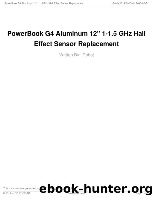 PowerBook G4 Aluminum 12 1-1.5 GHz Hall Effect Sensor Replacement by Unknown