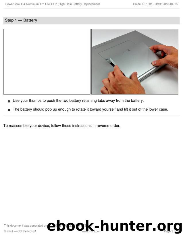 PowerBook G4 Aluminum 17 1.67 GHz (High-Res) Battery Replacement by Unknown