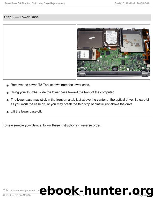 PowerBook G4 Titanium DVI Lower Case Replacement by Unknown
