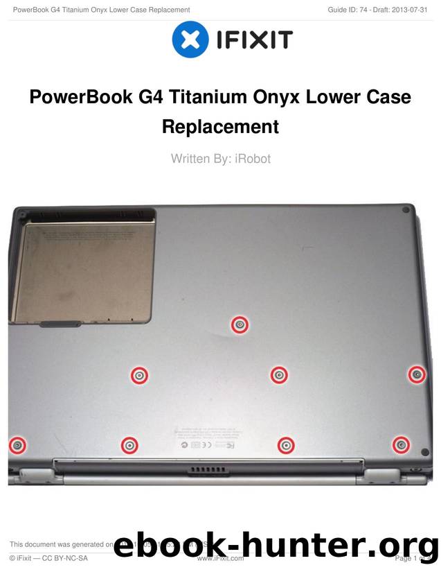 PowerBook G4 Titanium Onyx Lower Case Replacement by Unknown