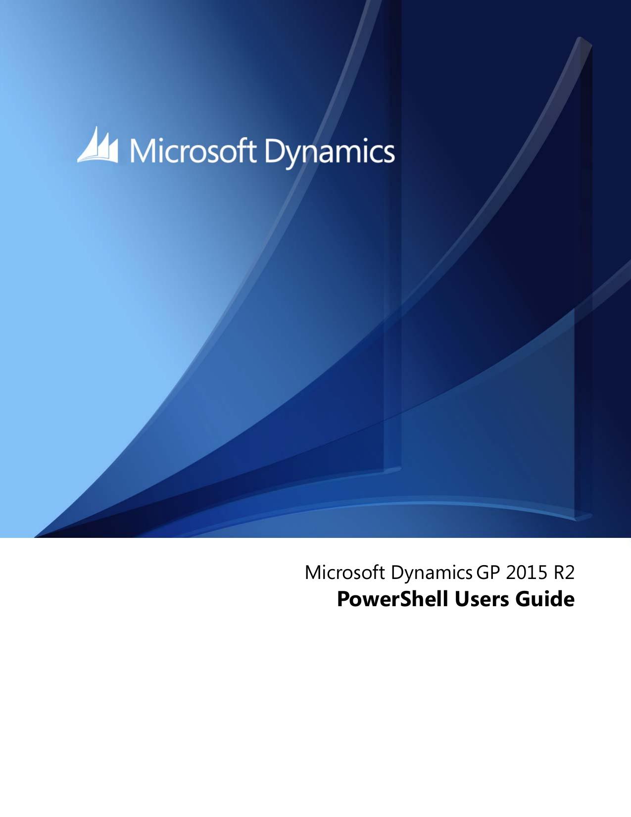 PowerShell Users Guide by Microsoft Business Solutions