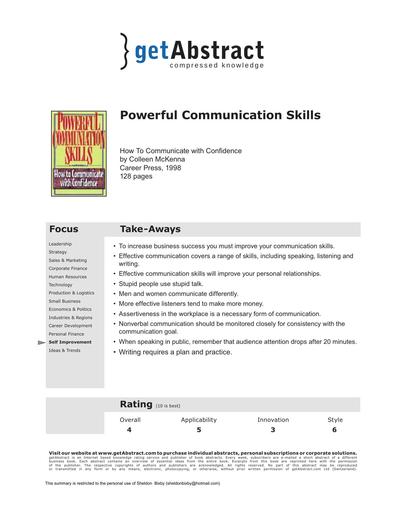 Powerful Communication Skills by getAbstract