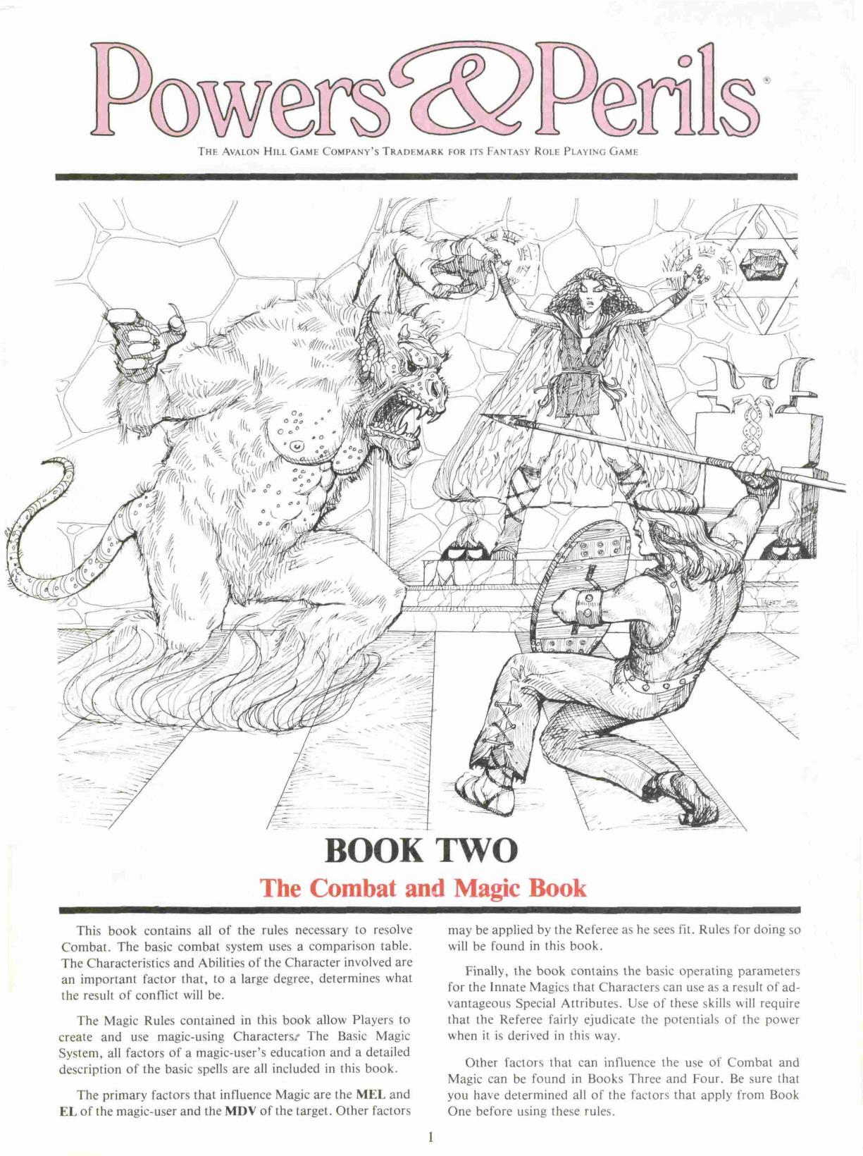Powers & Perils The Combat and Magic Book by Unknown