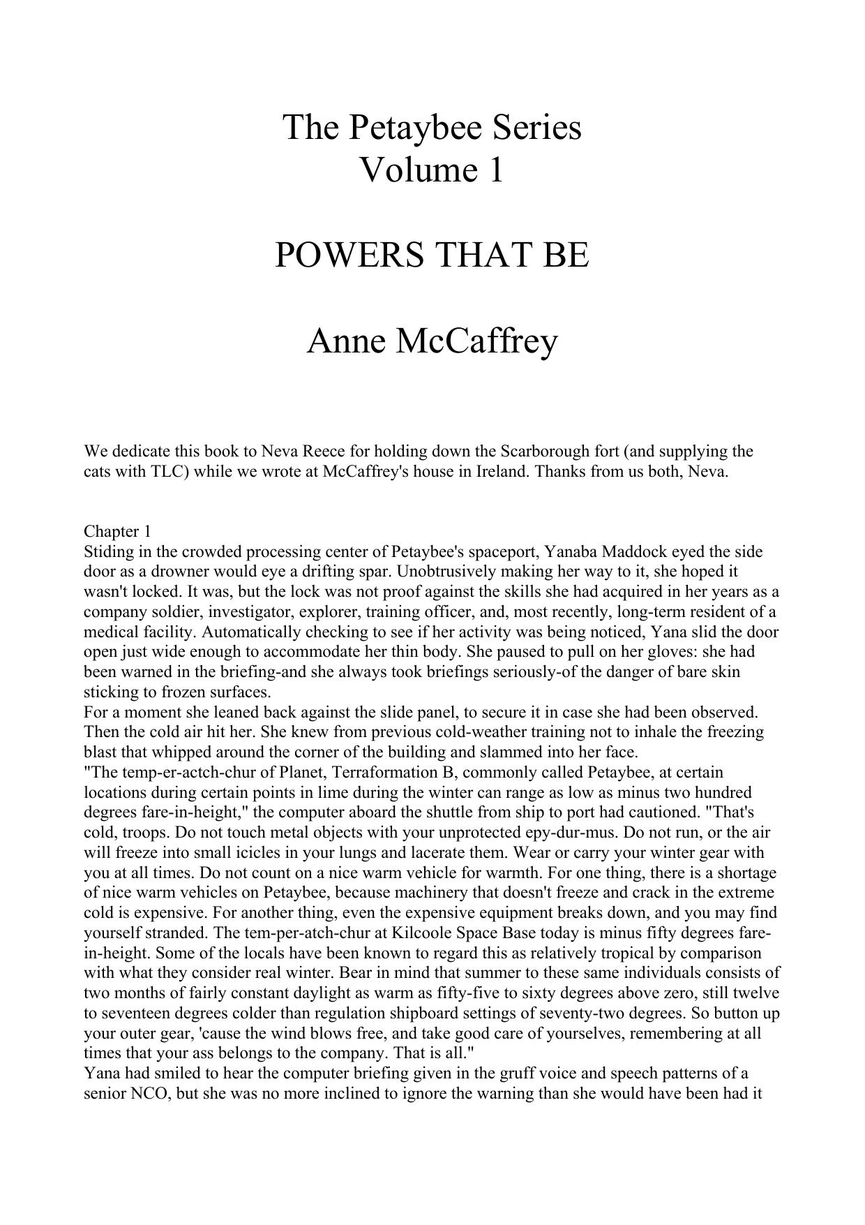 Powers That Be by Anne McCaffrey