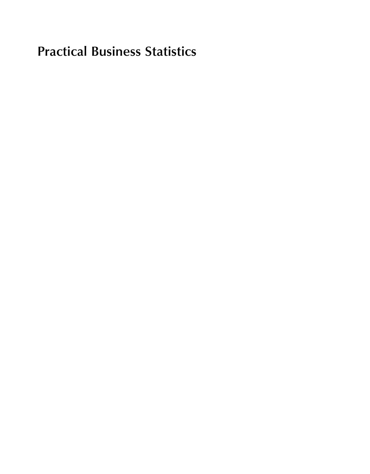 Practical Business Statistics by Andrew Siegel