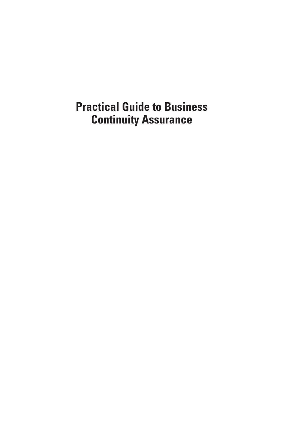 Practical Guide To Business Continuity Assurance by Andrew McCrackan