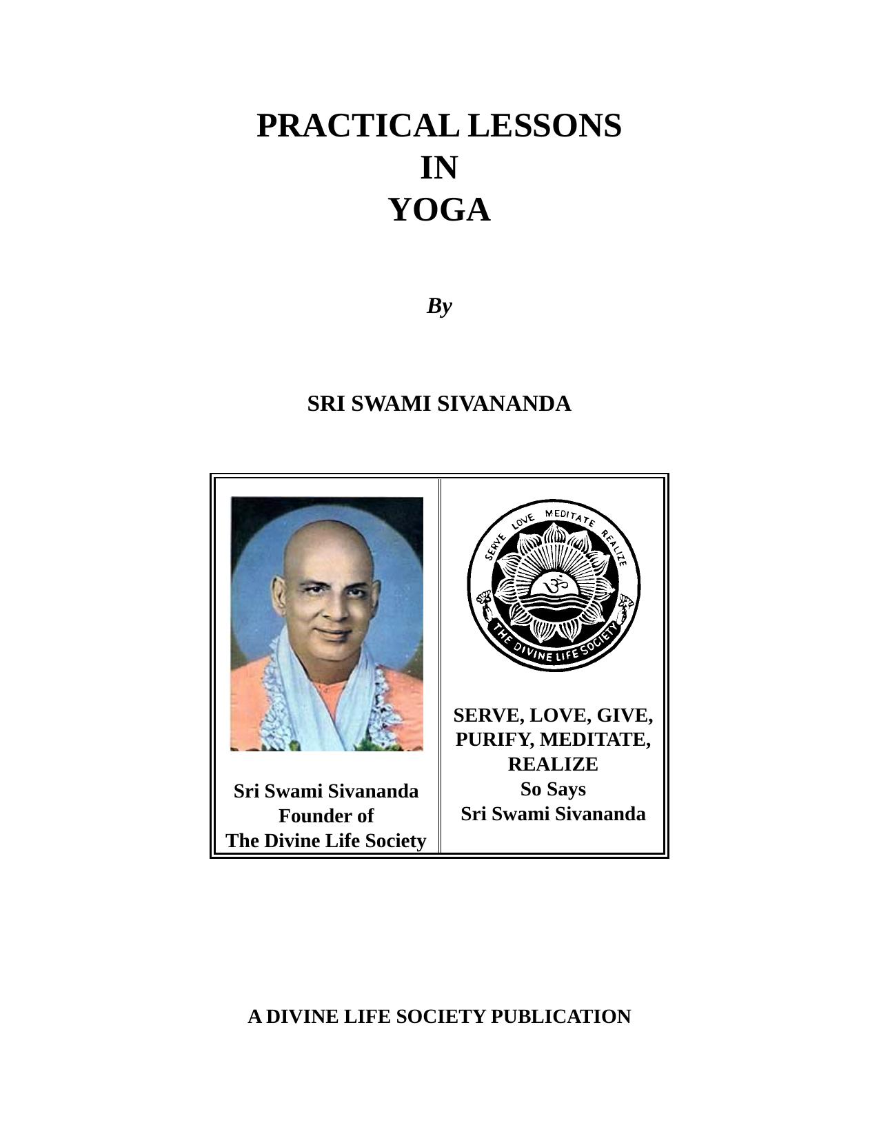 Practical Lessons in Yoga by Swami Sivananda
