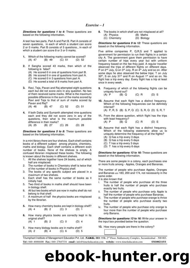 Practice Exercises for Reasoning by MD112