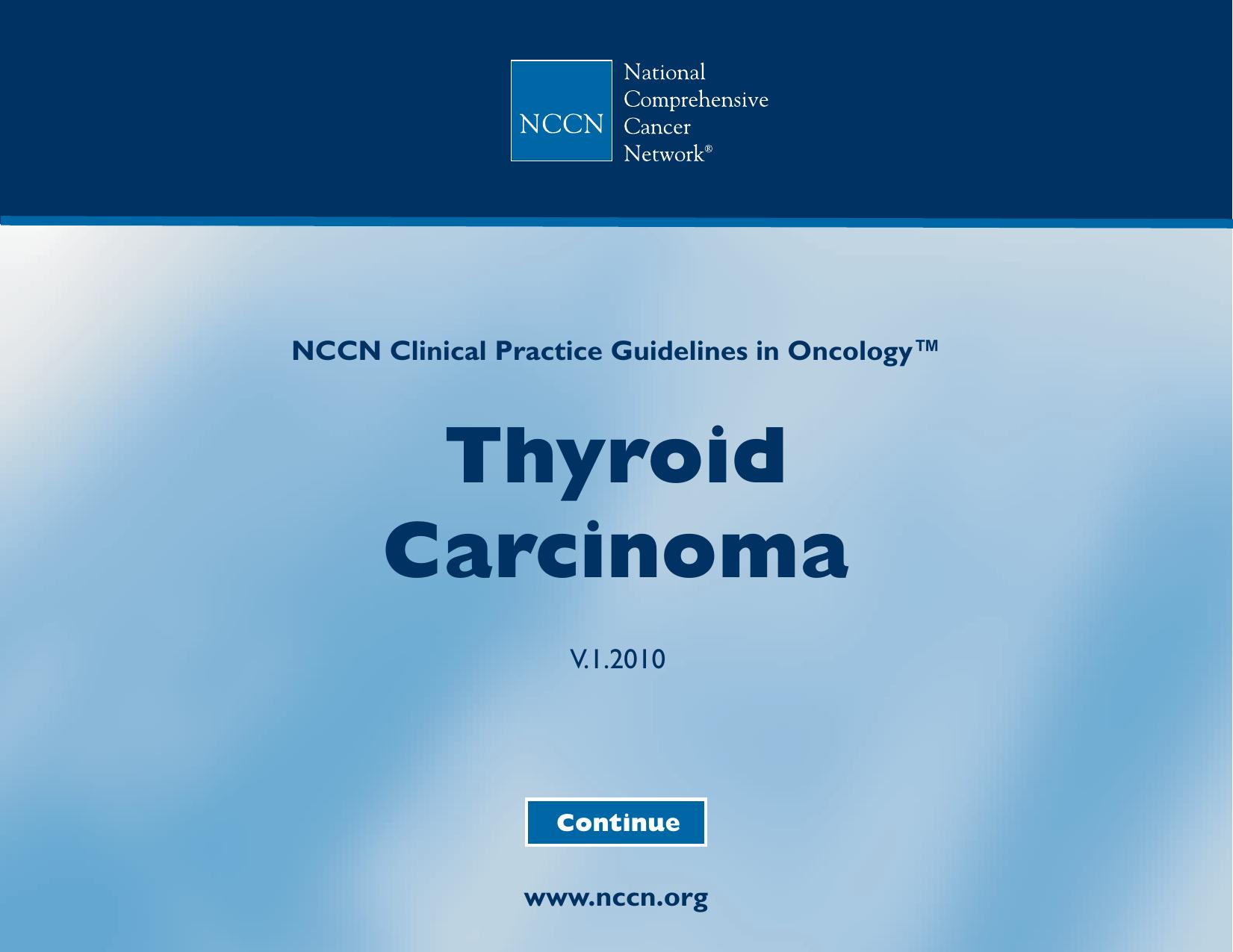 Practice Guidelines in Oncology - Thyroid Carcinoma by The National Comprehensive Cancer Network